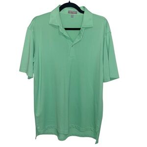 Peter Millar Shirt Mens Medium Green Polo Summer Comfort Performance Golf
